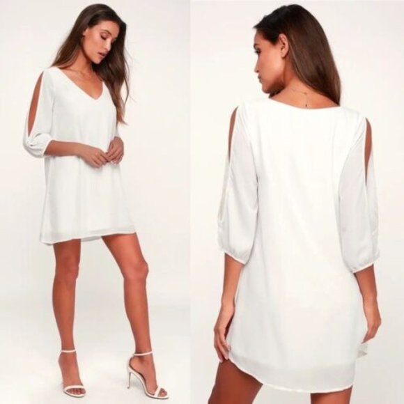 Lulus Dresses & Skirts - NWT Lulus Shifting Dears Ivory Long Sleeve Dress White Women's Size XL H10220